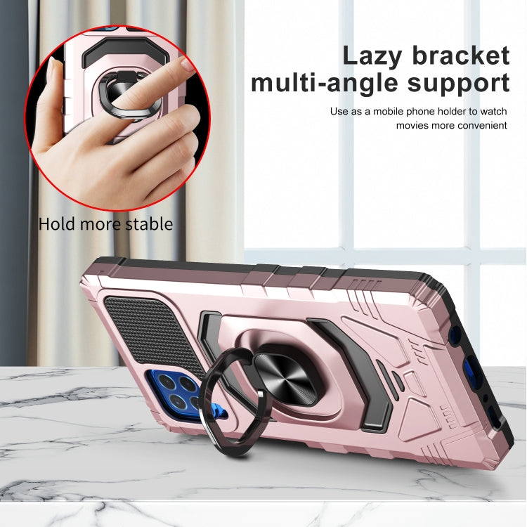 For Samsung Galaxy M62 / F62 10 PCS Armor Magnetic PC + TPU Shockproof Case with 360 Degree Rotation Ring Holder