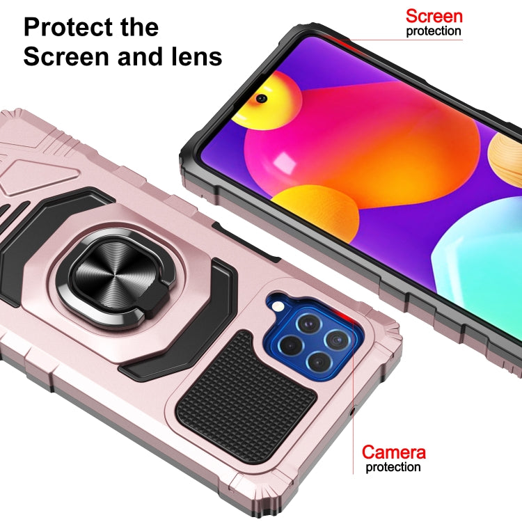 For Samsung Galaxy M62 / F62 10 PCS Armor Magnetic PC + TPU Shockproof Case with 360 Degree Rotation Ring Holder