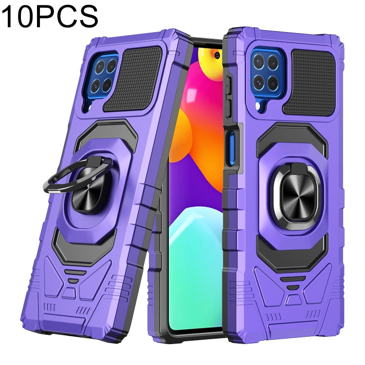 For Samsung Galaxy M62 / F62 10 PCS Armor Magnetic PC + TPU Shockproof Case with 360 Degree Rotation Ring Holder