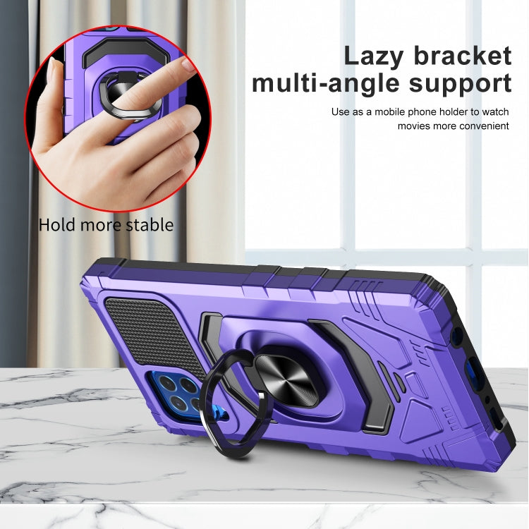 For Samsung Galaxy M62 / F62 10 PCS Armor Magnetic PC + TPU Shockproof Case with 360 Degree Rotation Ring Holder