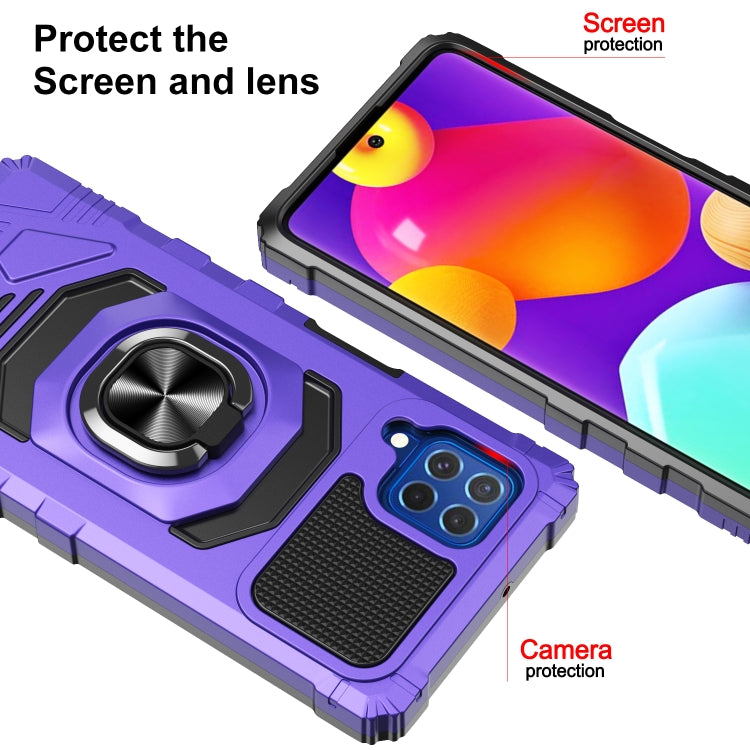 For Samsung Galaxy M62 / F62 10 PCS Armor Magnetic PC + TPU Shockproof Case with 360 Degree Rotation Ring Holder