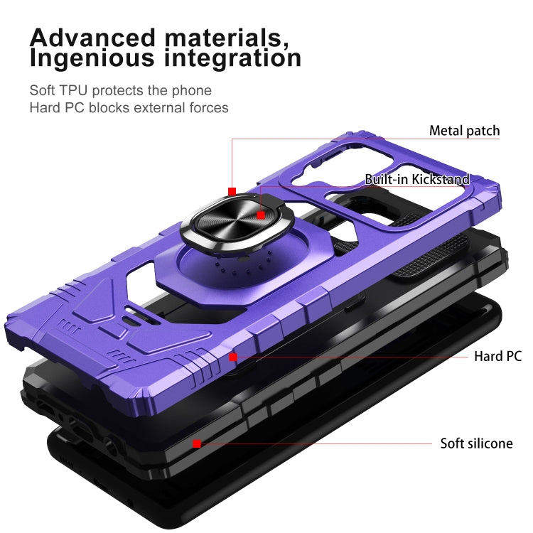 For Samsung Galaxy M62 / F62 10 PCS Armor Magnetic PC + TPU Shockproof Case with 360 Degree Rotation Ring Holder