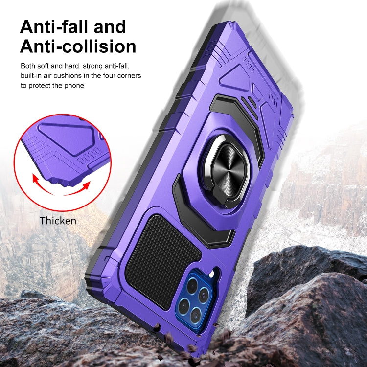 For Samsung Galaxy M62 / F62 10 PCS Armor Magnetic PC + TPU Shockproof Case with 360 Degree Rotation Ring Holder
