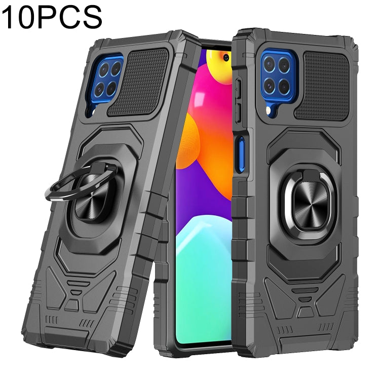 For Samsung Galaxy M62 / F62 10 PCS Armor Magnetic PC + TPU Shockproof Case with 360 Degree Rotation Ring Holder