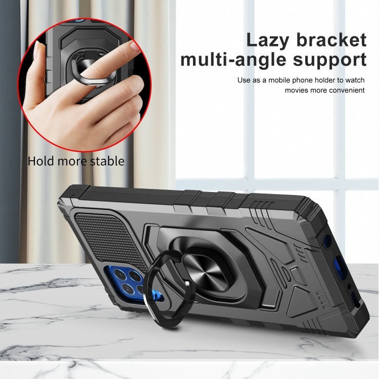 For Samsung Galaxy M62 / F62 10 PCS Armor Magnetic PC + TPU Shockproof Case with 360 Degree Rotation Ring Holder