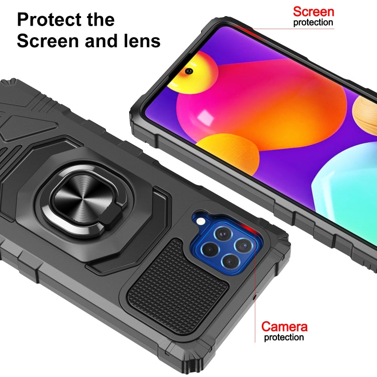For Samsung Galaxy M62 / F62 10 PCS Armor Magnetic PC + TPU Shockproof Case with 360 Degree Rotation Ring Holder