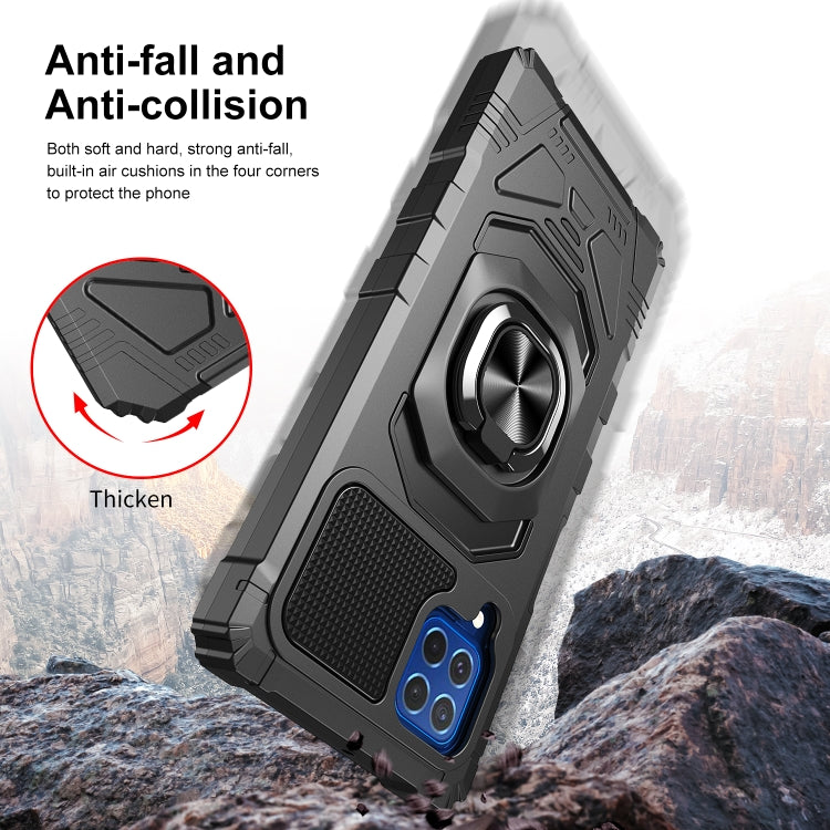 For Samsung Galaxy M62 / F62 10 PCS Armor Magnetic PC + TPU Shockproof Case with 360 Degree Rotation Ring Holder