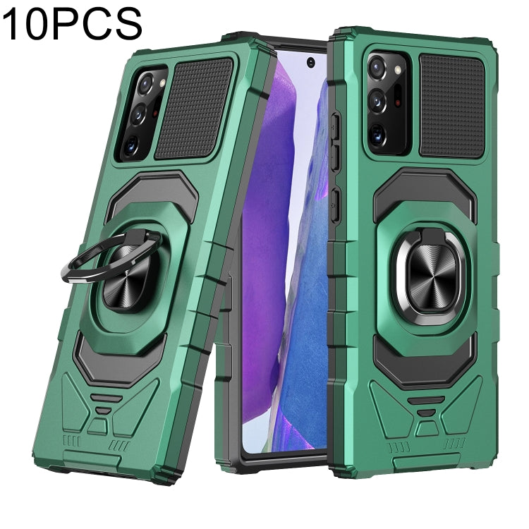 For Samsung Galaxy Note20 10 PCS Armor Magnetic PC + TPU Shockproof Case with 360 Degree Rotation Ring Holder