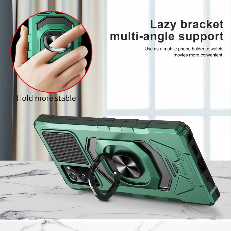 For Samsung Galaxy Note20 10 PCS Armor Magnetic PC + TPU Shockproof Case with 360 Degree Rotation Ring Holder