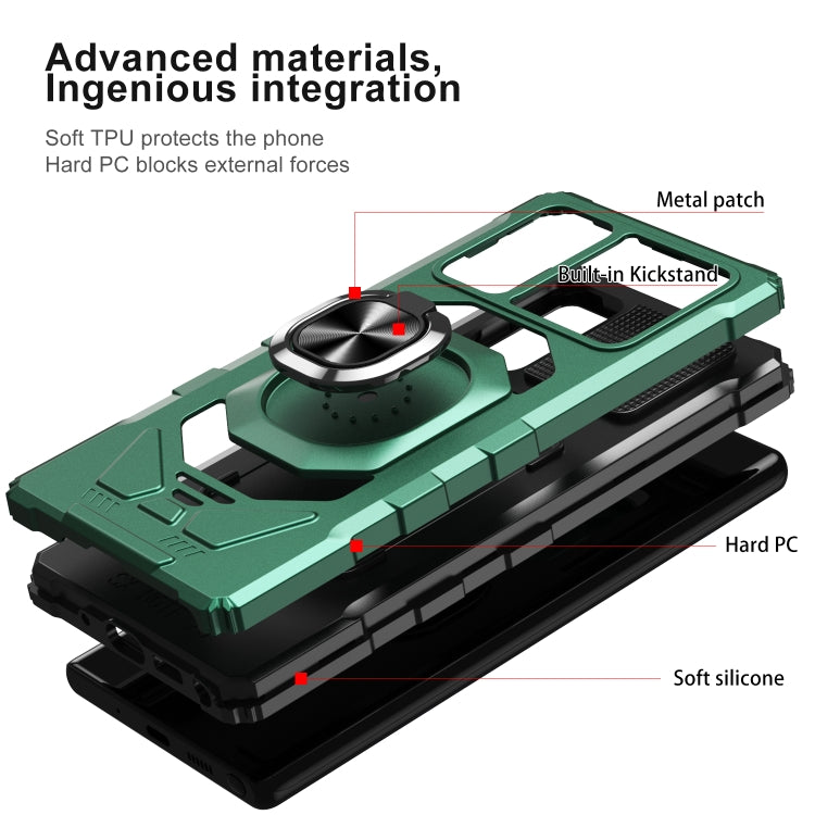For Samsung Galaxy Note20 10 PCS Armor Magnetic PC + TPU Shockproof Case with 360 Degree Rotation Ring Holder