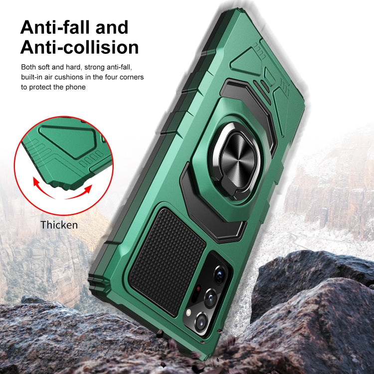 For Samsung Galaxy Note20 10 PCS Armor Magnetic PC + TPU Shockproof Case with 360 Degree Rotation Ring Holder