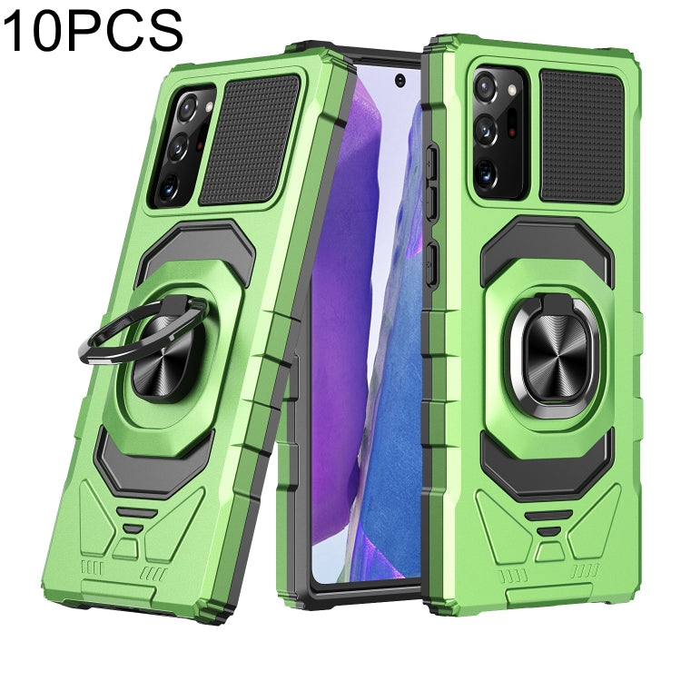 For Samsung Galaxy Note20 10 PCS Armor Magnetic PC + TPU Shockproof Case with 360 Degree Rotation Ring Holder