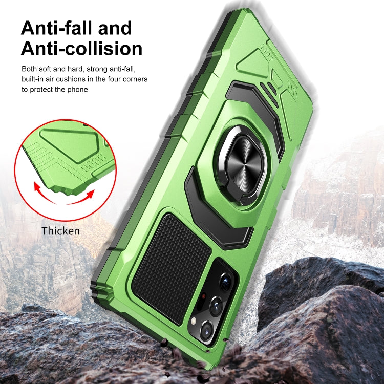 For Samsung Galaxy Note20 10 PCS Armor Magnetic PC + TPU Shockproof Case with 360 Degree Rotation Ring Holder