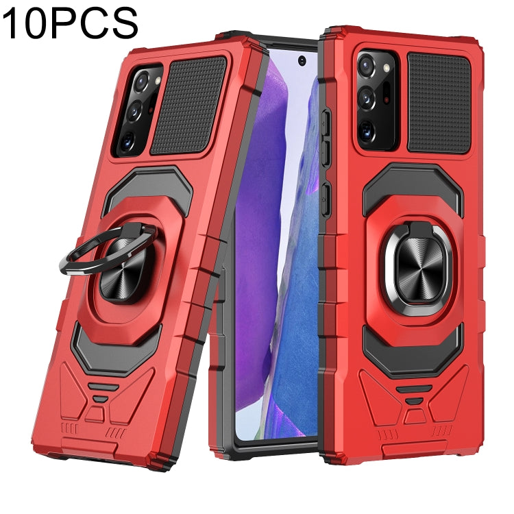 For Samsung Galaxy Note20 10 PCS Armor Magnetic PC + TPU Shockproof Case with 360 Degree Rotation Ring Holder