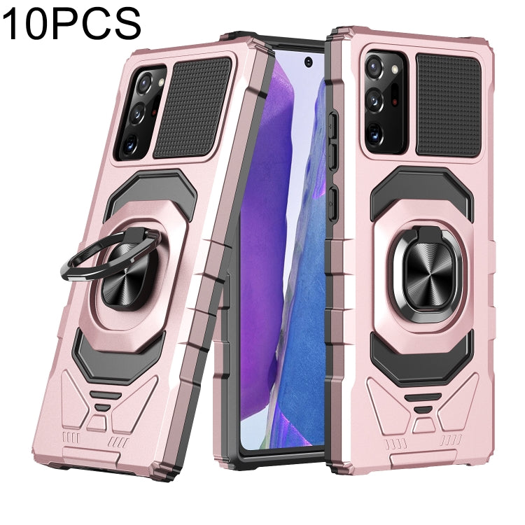 For Samsung Galaxy Note20 10 PCS Armor Magnetic PC + TPU Shockproof Case with 360 Degree Rotation Ring Holder