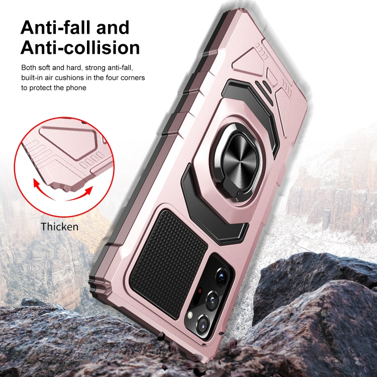 For Samsung Galaxy Note20 10 PCS Armor Magnetic PC + TPU Shockproof Case with 360 Degree Rotation Ring Holder