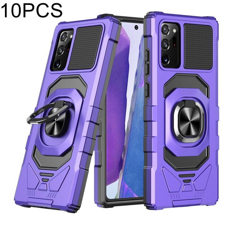For Samsung Galaxy Note20 10 PCS Armor Magnetic PC + TPU Shockproof Case with 360 Degree Rotation Ring Holder
