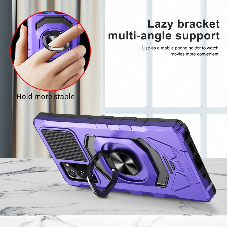 For Samsung Galaxy Note20 10 PCS Armor Magnetic PC + TPU Shockproof Case with 360 Degree Rotation Ring Holder
