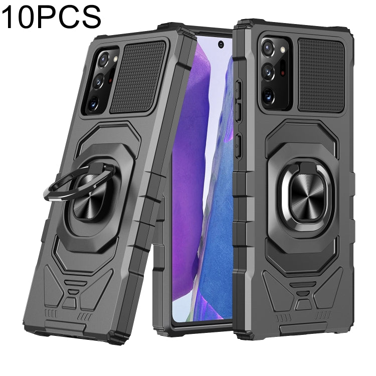 For Samsung Galaxy Note20 10 PCS Armor Magnetic PC + TPU Shockproof Case with 360 Degree Rotation Ring Holder