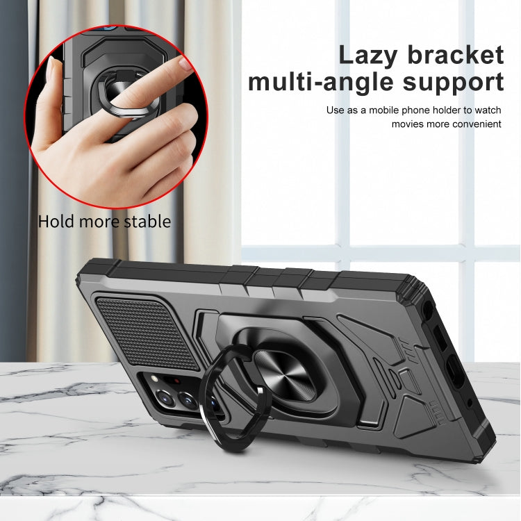 For Samsung Galaxy Note20 10 PCS Armor Magnetic PC + TPU Shockproof Case with 360 Degree Rotation Ring Holder