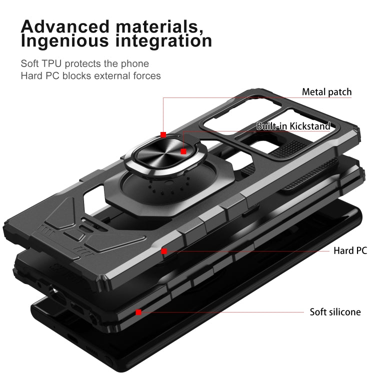 For Samsung Galaxy Note20 10 PCS Armor Magnetic PC + TPU Shockproof Case with 360 Degree Rotation Ring Holder