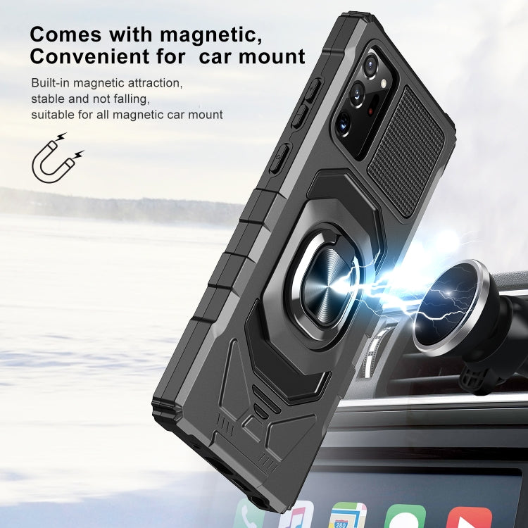 For Samsung Galaxy Note20 10 PCS Armor Magnetic PC + TPU Shockproof Case with 360 Degree Rotation Ring Holder
