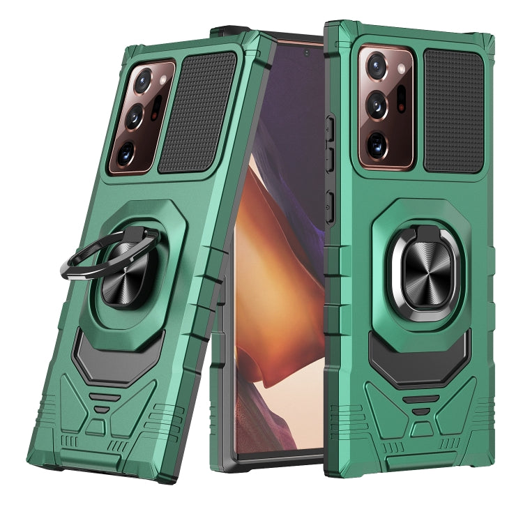 For Samsung Galaxy Note20 Ultra 10 PCS Armor Magnetic PC + TPU Shockproof Case with 360 Degree Rotation Ring Holder