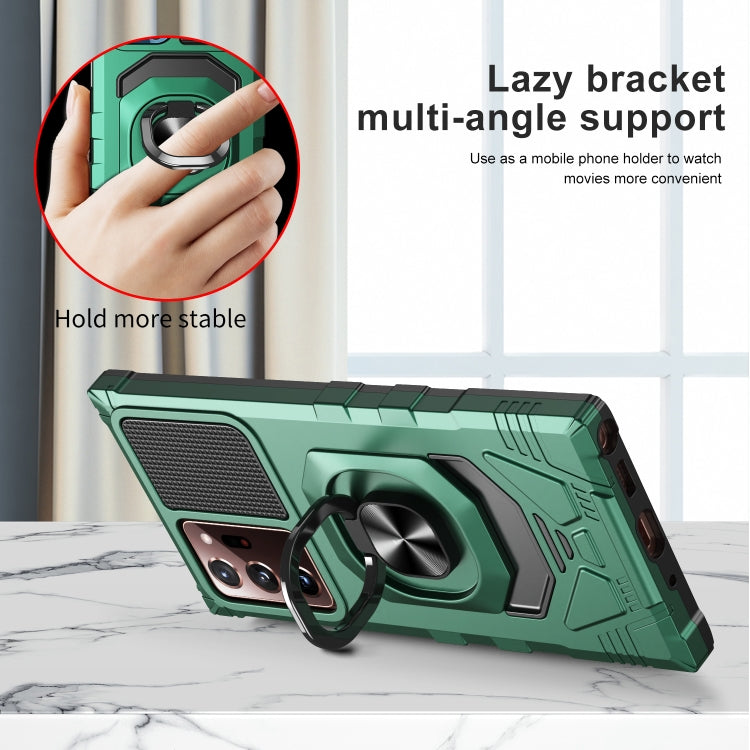 For Samsung Galaxy Note20 Ultra 10 PCS Armor Magnetic PC + TPU Shockproof Case with 360 Degree Rotation Ring Holder