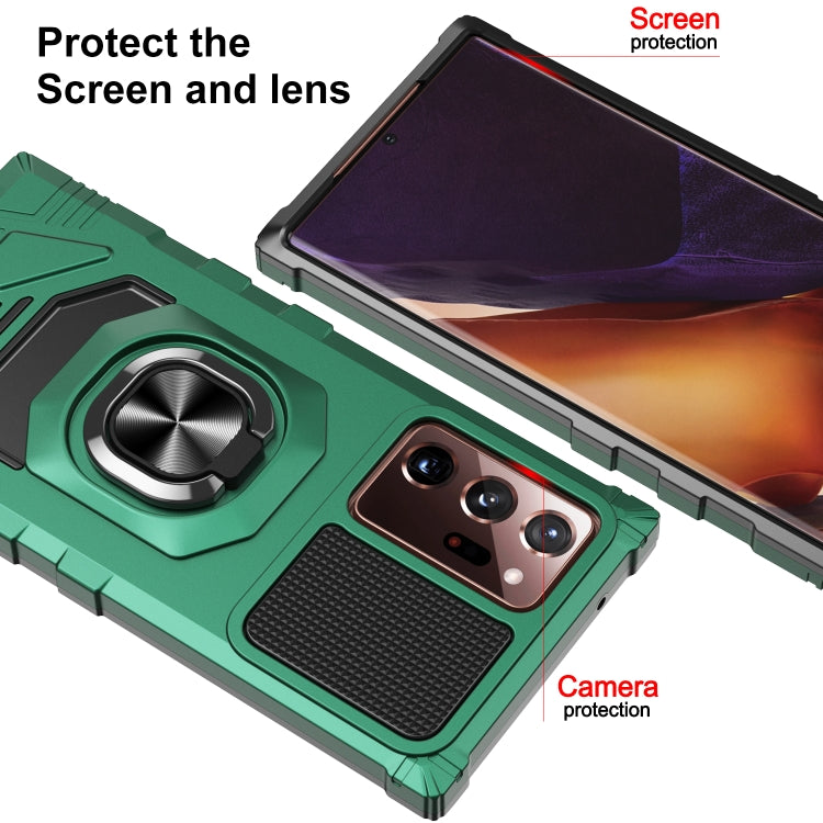 For Samsung Galaxy Note20 Ultra 10 PCS Armor Magnetic PC + TPU Shockproof Case with 360 Degree Rotation Ring Holder