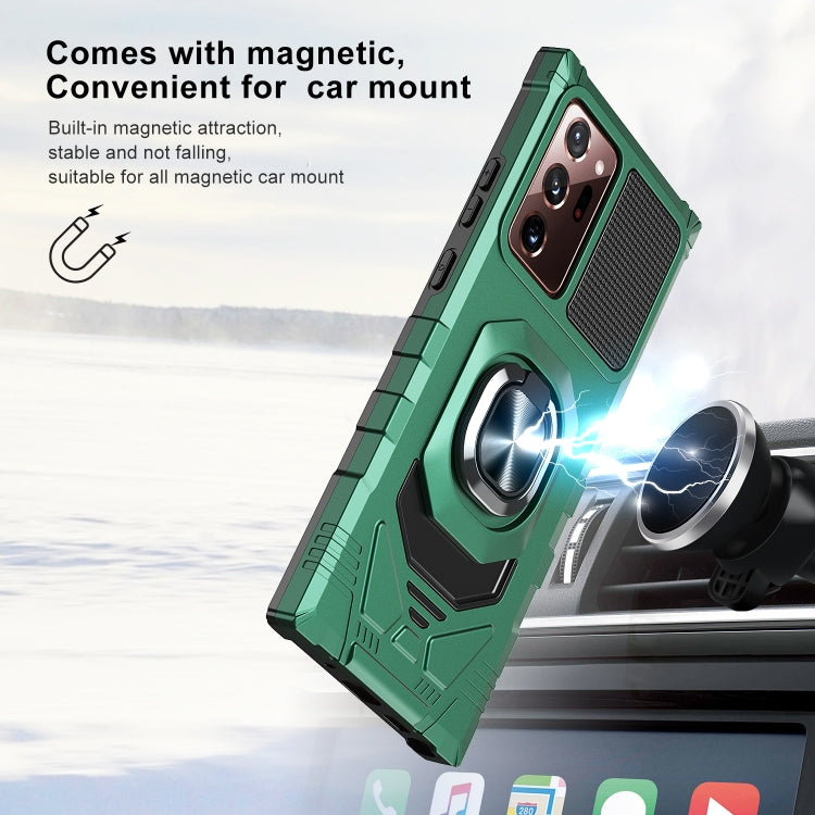 For Samsung Galaxy Note20 Ultra 10 PCS Armor Magnetic PC + TPU Shockproof Case with 360 Degree Rotation Ring Holder