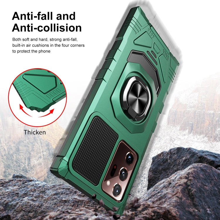 For Samsung Galaxy Note20 Ultra 10 PCS Armor Magnetic PC + TPU Shockproof Case with 360 Degree Rotation Ring Holder