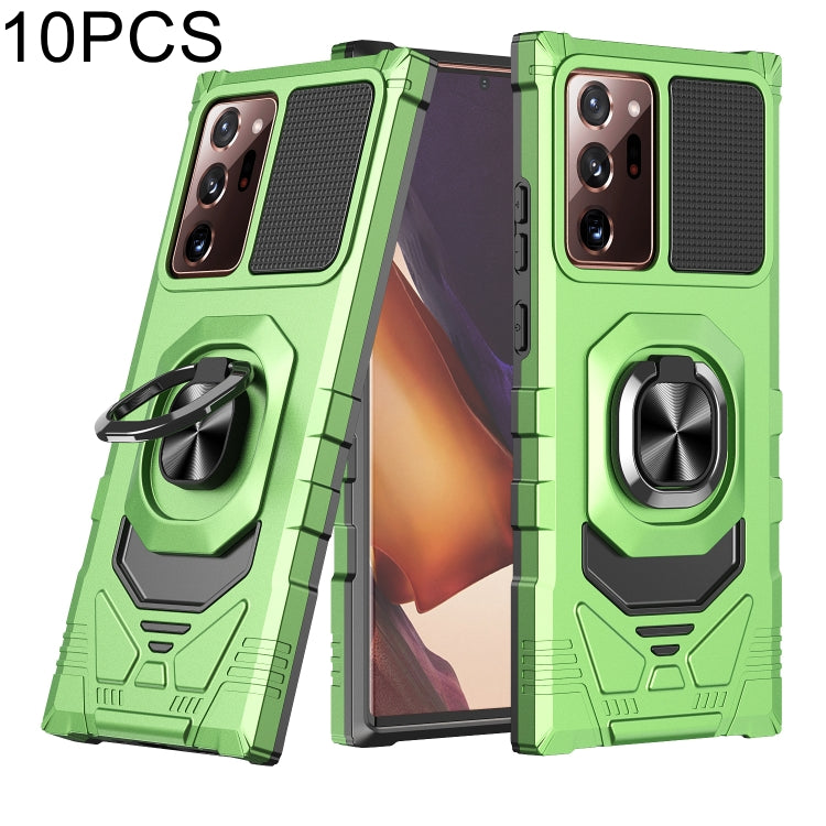 For Samsung Galaxy Note20 Ultra 10 PCS Armor Magnetic PC + TPU Shockproof Case with 360 Degree Rotation Ring Holder