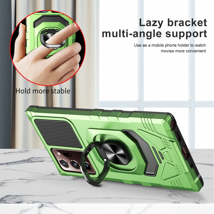 For Samsung Galaxy Note20 Ultra 10 PCS Armor Magnetic PC + TPU Shockproof Case with 360 Degree Rotation Ring Holder