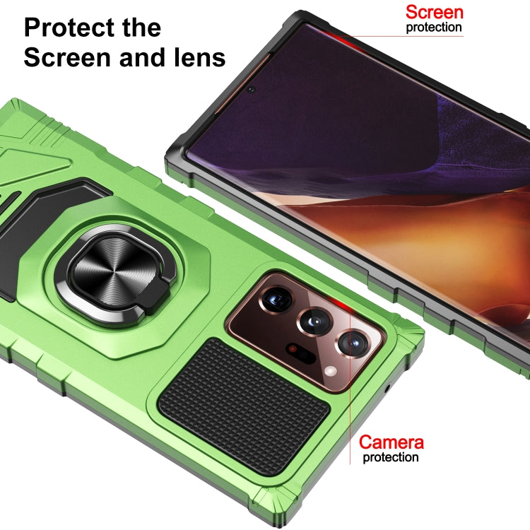 For Samsung Galaxy Note20 Ultra 10 PCS Armor Magnetic PC + TPU Shockproof Case with 360 Degree Rotation Ring Holder