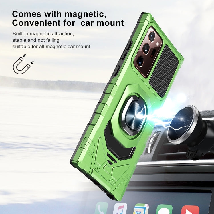 For Samsung Galaxy Note20 Ultra 10 PCS Armor Magnetic PC + TPU Shockproof Case with 360 Degree Rotation Ring Holder
