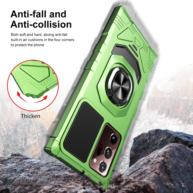 For Samsung Galaxy Note20 Ultra 10 PCS Armor Magnetic PC + TPU Shockproof Case with 360 Degree Rotation Ring Holder