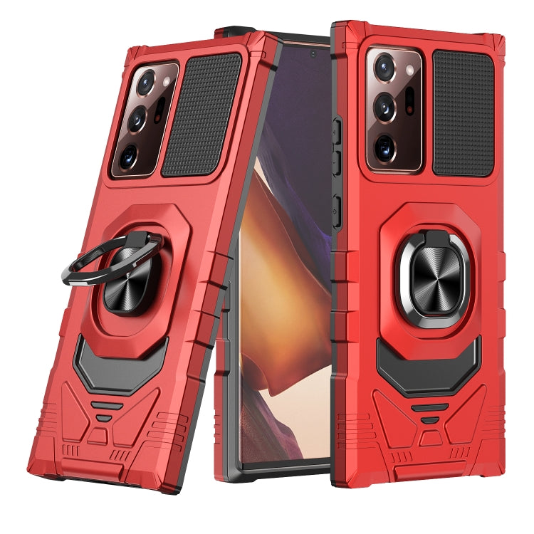 For Samsung Galaxy Note20 Ultra 10 PCS Armor Magnetic PC + TPU Shockproof Case with 360 Degree Rotation Ring Holder