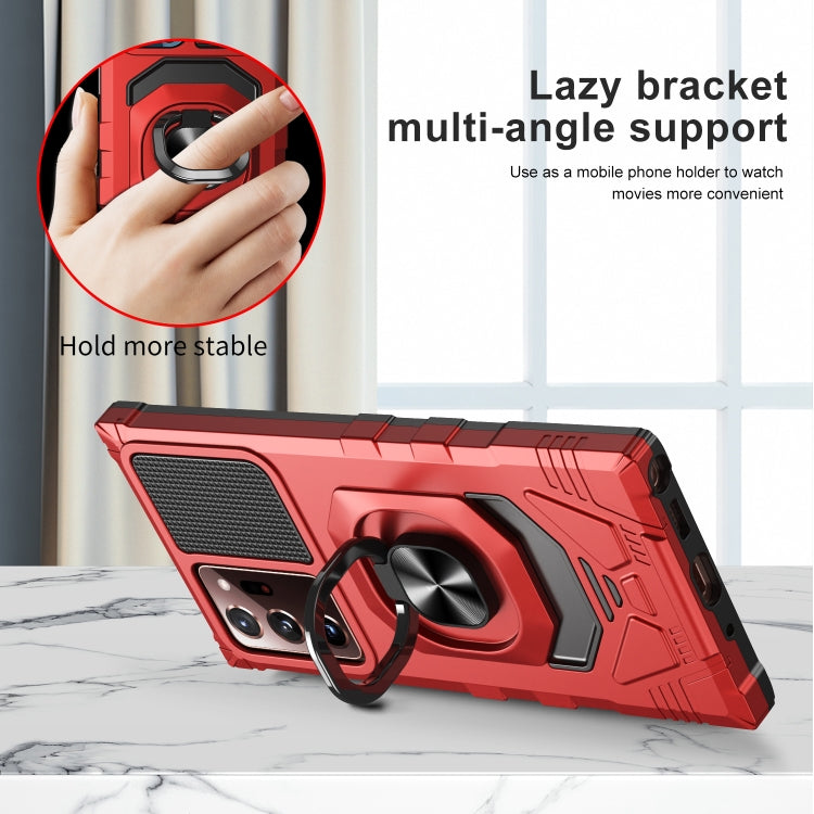 For Samsung Galaxy Note20 Ultra 10 PCS Armor Magnetic PC + TPU Shockproof Case with 360 Degree Rotation Ring Holder