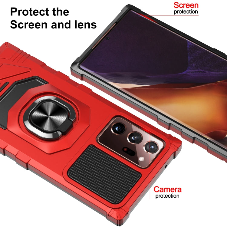 For Samsung Galaxy Note20 Ultra 10 PCS Armor Magnetic PC + TPU Shockproof Case with 360 Degree Rotation Ring Holder
