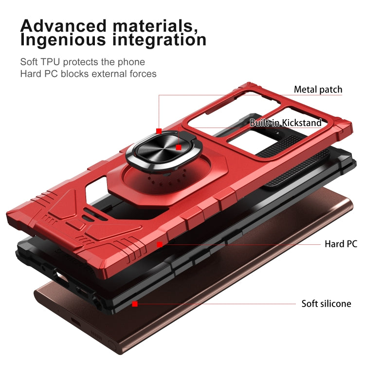 For Samsung Galaxy Note20 Ultra 10 PCS Armor Magnetic PC + TPU Shockproof Case with 360 Degree Rotation Ring Holder