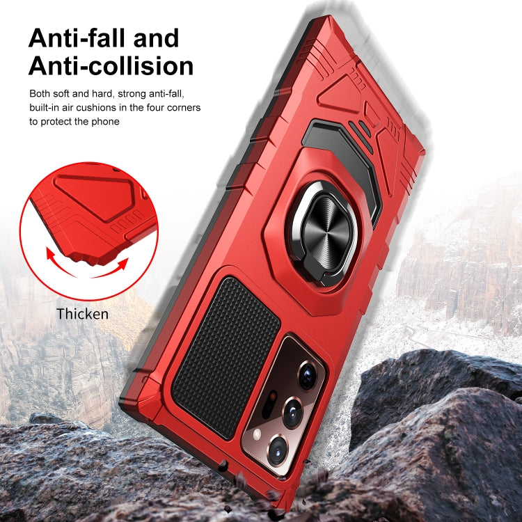 For Samsung Galaxy Note20 Ultra 10 PCS Armor Magnetic PC + TPU Shockproof Case with 360 Degree Rotation Ring Holder