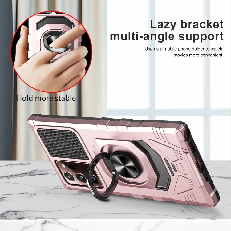 For Samsung Galaxy Note20 Ultra 10 PCS Armor Magnetic PC + TPU Shockproof Case with 360 Degree Rotation Ring Holder