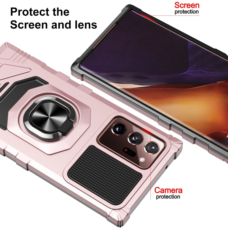 For Samsung Galaxy Note20 Ultra 10 PCS Armor Magnetic PC + TPU Shockproof Case with 360 Degree Rotation Ring Holder
