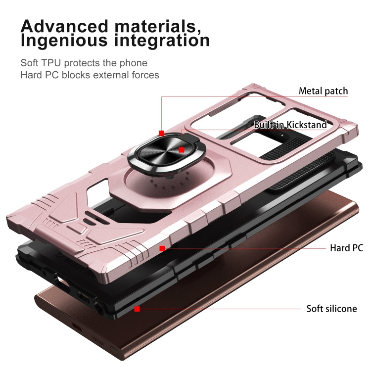For Samsung Galaxy Note20 Ultra 10 PCS Armor Magnetic PC + TPU Shockproof Case with 360 Degree Rotation Ring Holder