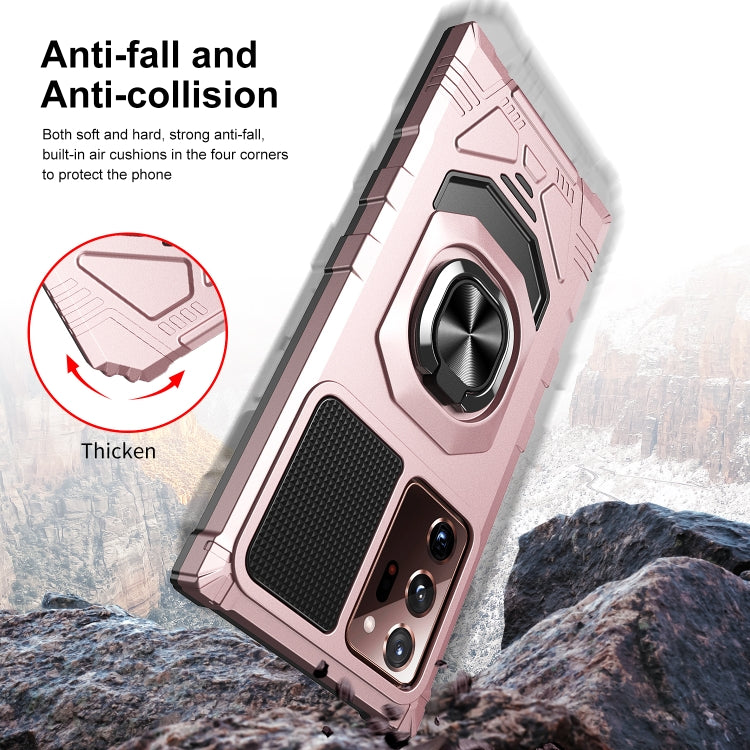 For Samsung Galaxy Note20 Ultra 10 PCS Armor Magnetic PC + TPU Shockproof Case with 360 Degree Rotation Ring Holder