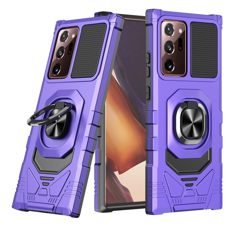 For Samsung Galaxy Note20 Ultra 10 PCS Armor Magnetic PC + TPU Shockproof Case with 360 Degree Rotation Ring Holder