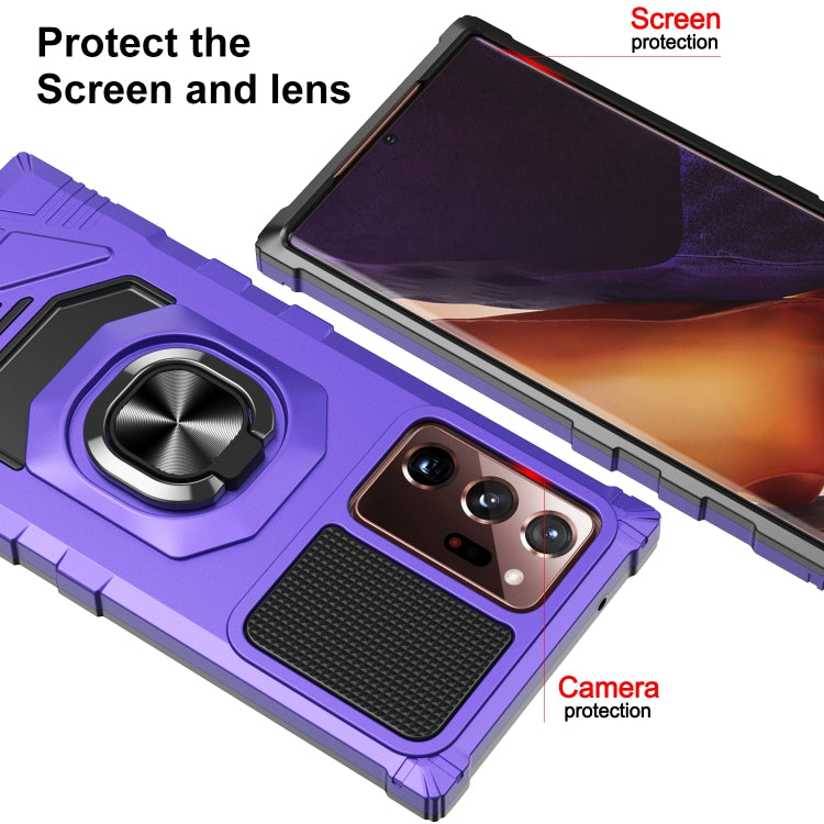 For Samsung Galaxy Note20 Ultra 10 PCS Armor Magnetic PC + TPU Shockproof Case with 360 Degree Rotation Ring Holder