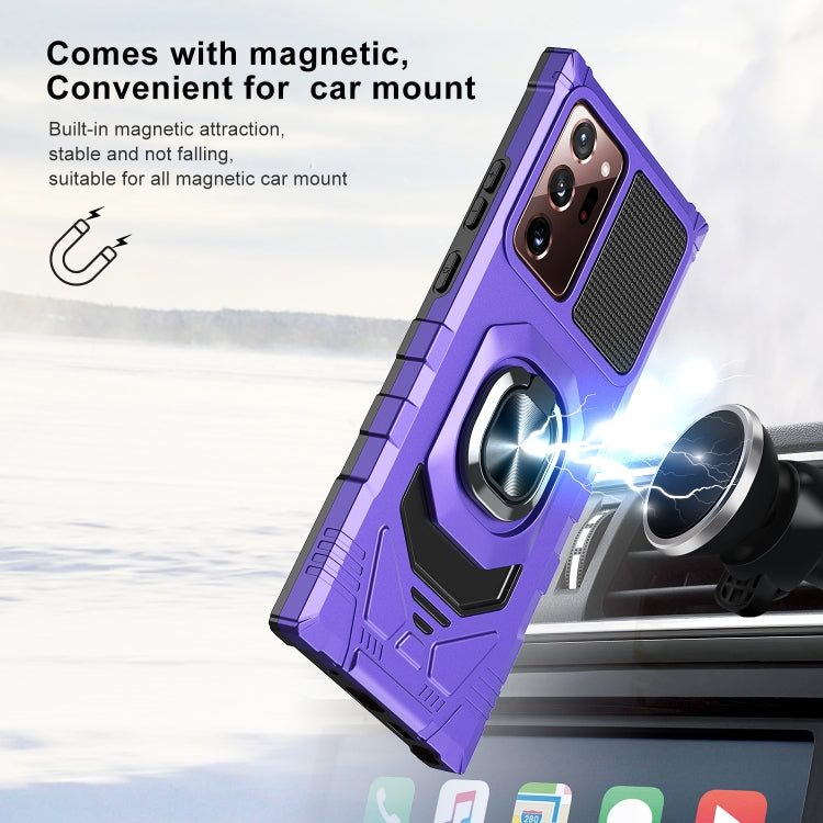 For Samsung Galaxy Note20 Ultra 10 PCS Armor Magnetic PC + TPU Shockproof Case with 360 Degree Rotation Ring Holder