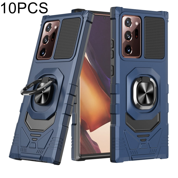 For Samsung Galaxy Note20 Ultra 10 PCS Armor Magnetic PC + TPU Shockproof Case with 360 Degree Rotation Ring Holder