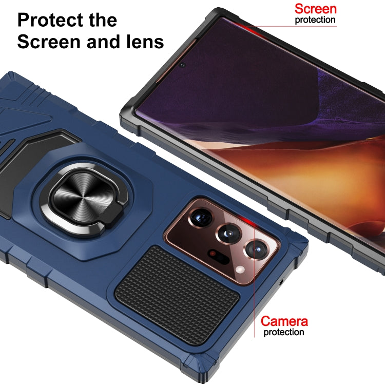 For Samsung Galaxy Note20 Ultra 10 PCS Armor Magnetic PC + TPU Shockproof Case with 360 Degree Rotation Ring Holder